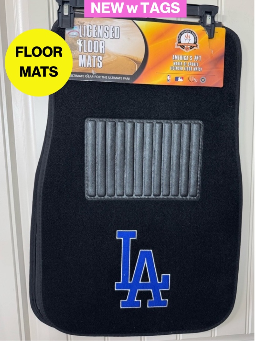 NEW w TAGS 🏷️ LA DODGERS 2-Piece Embroidered Team Logo Car Mat Set